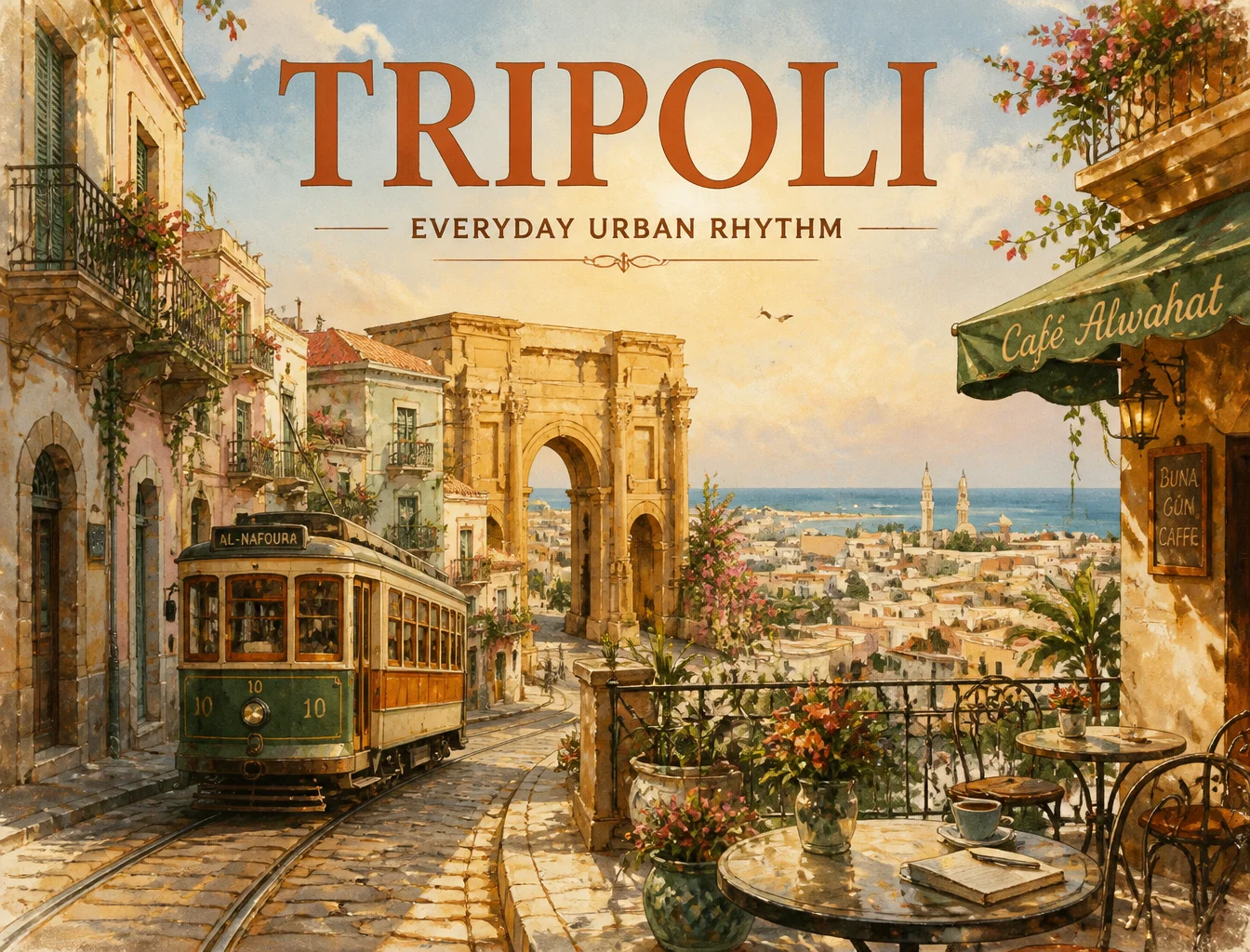 Dreamy Vintage City Travel Poster