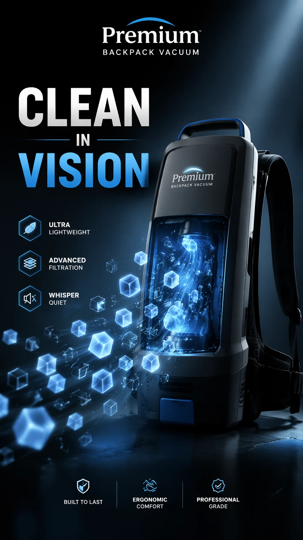 Backpack Vacuum Glowing Geometry Transform