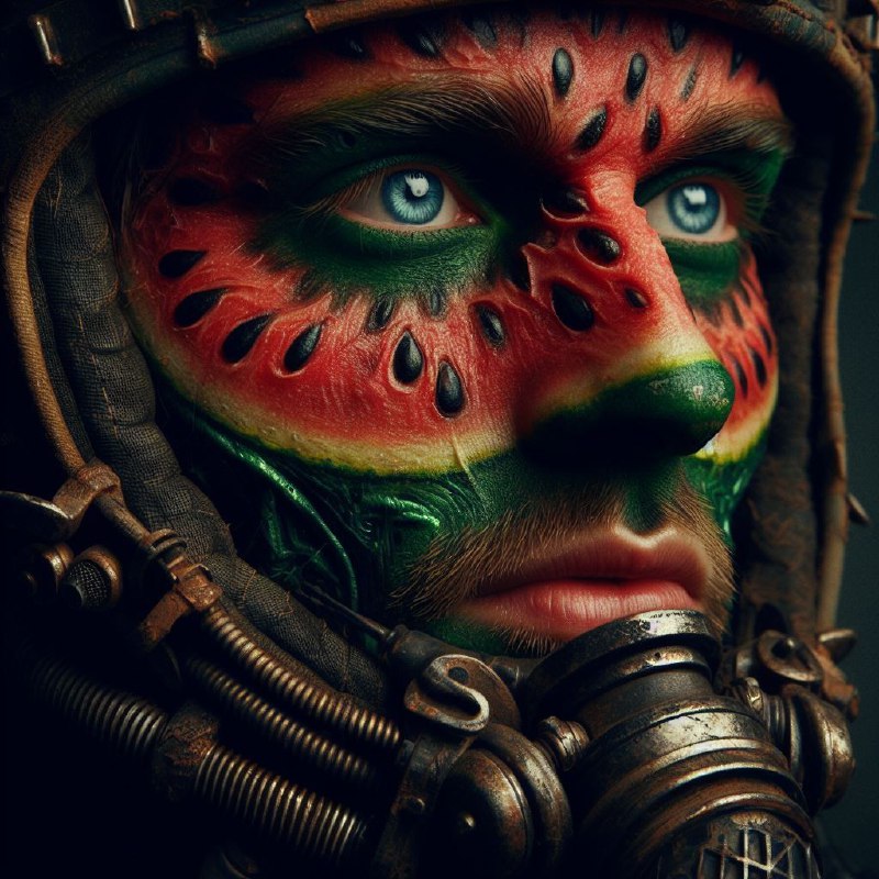 Dieselpunk Eye Close-Up With Watermelon Face Paint