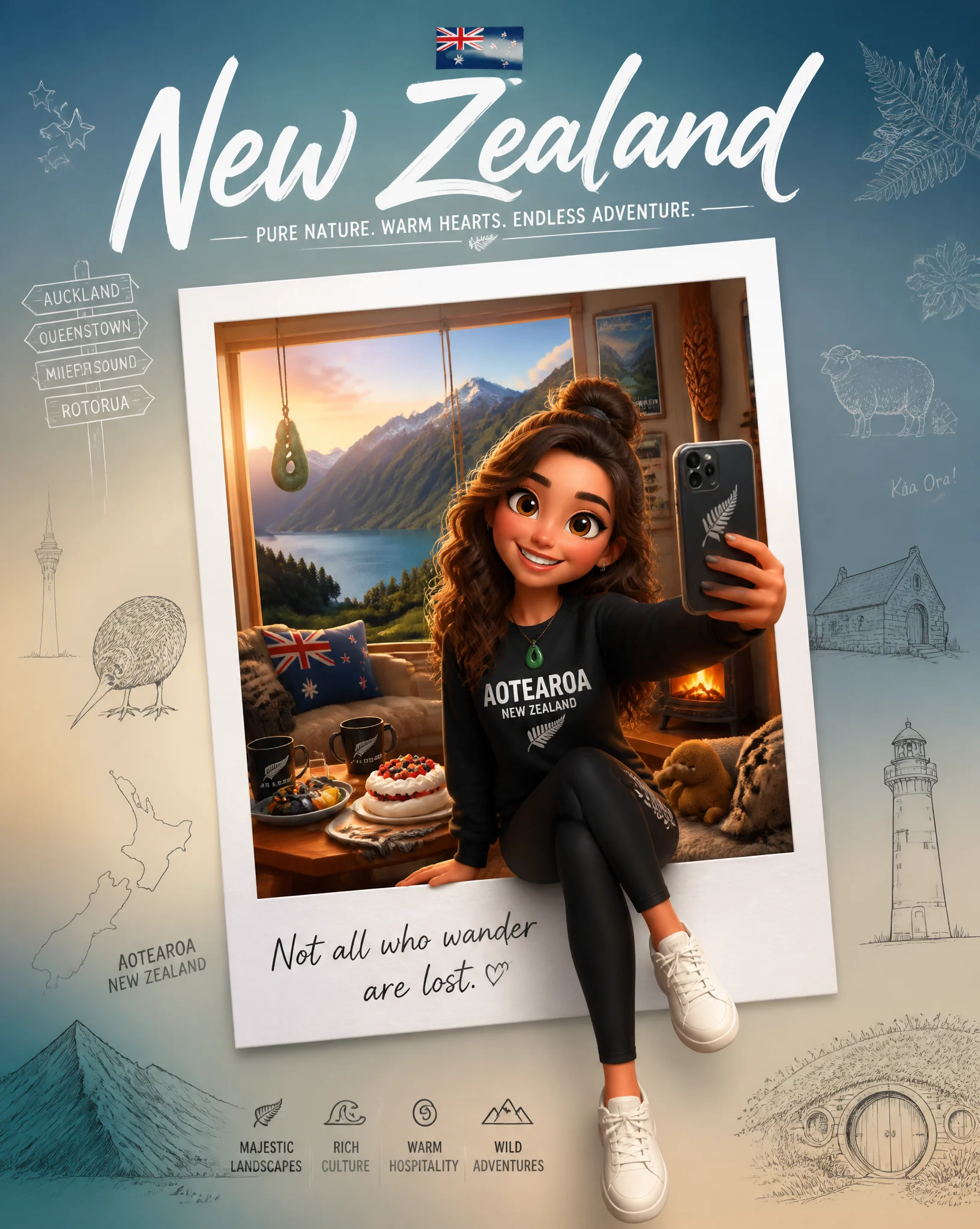 Premium New Zealand Travel Poster