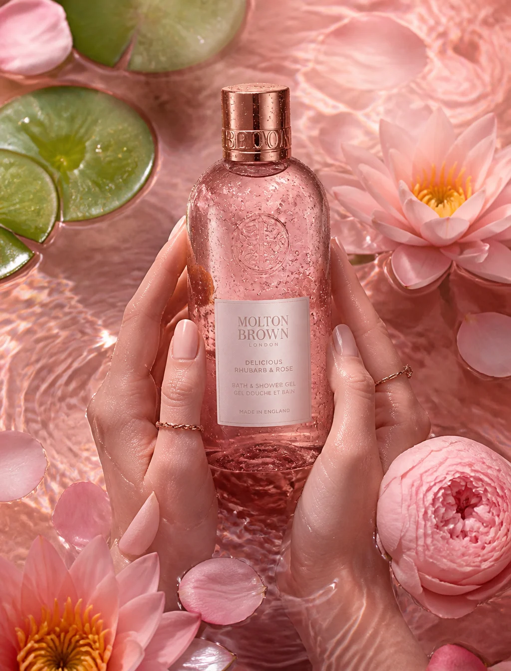 Luxury Blush Pink Bath Gel Photography