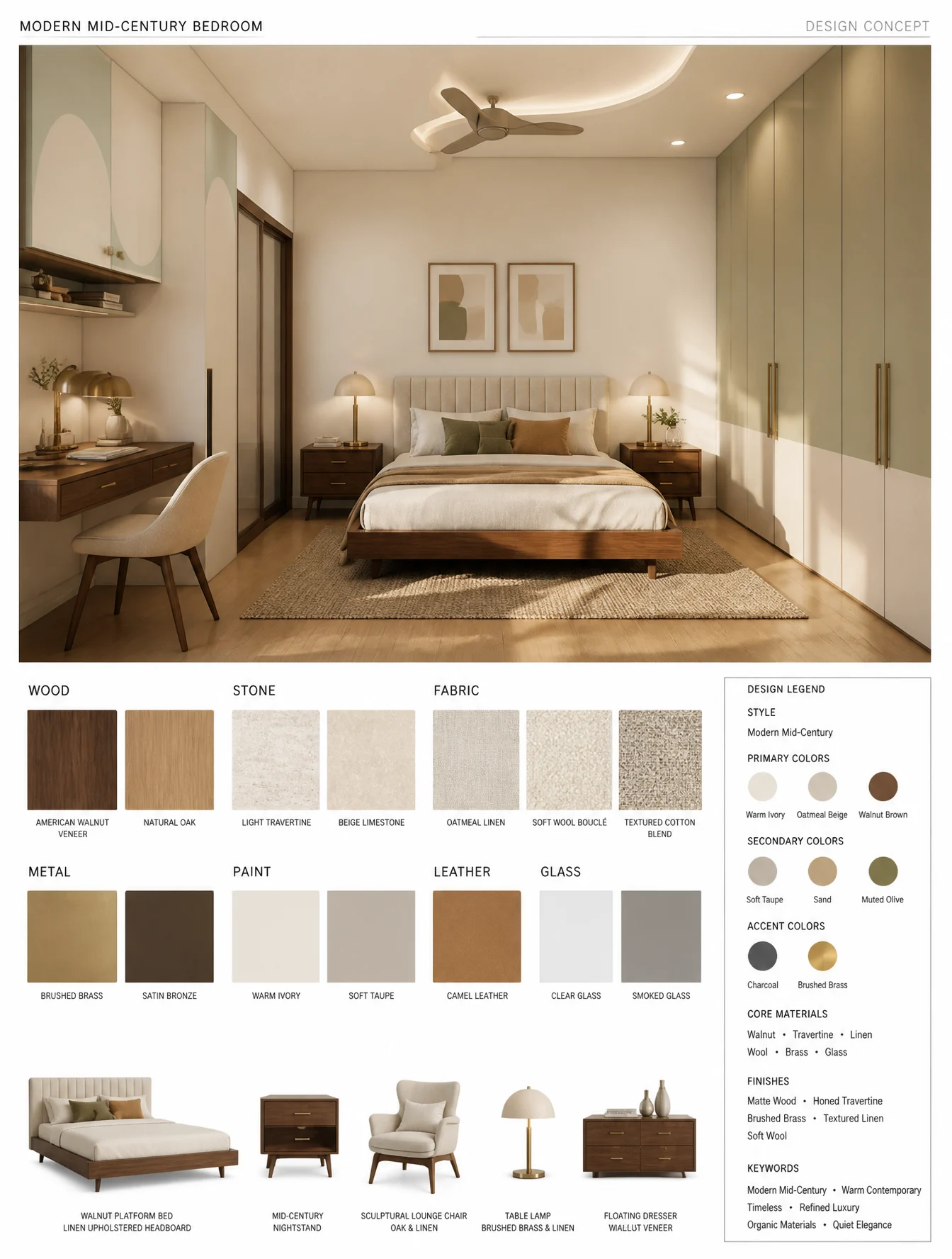 Modern Mid-Century Luxury Bedroom
