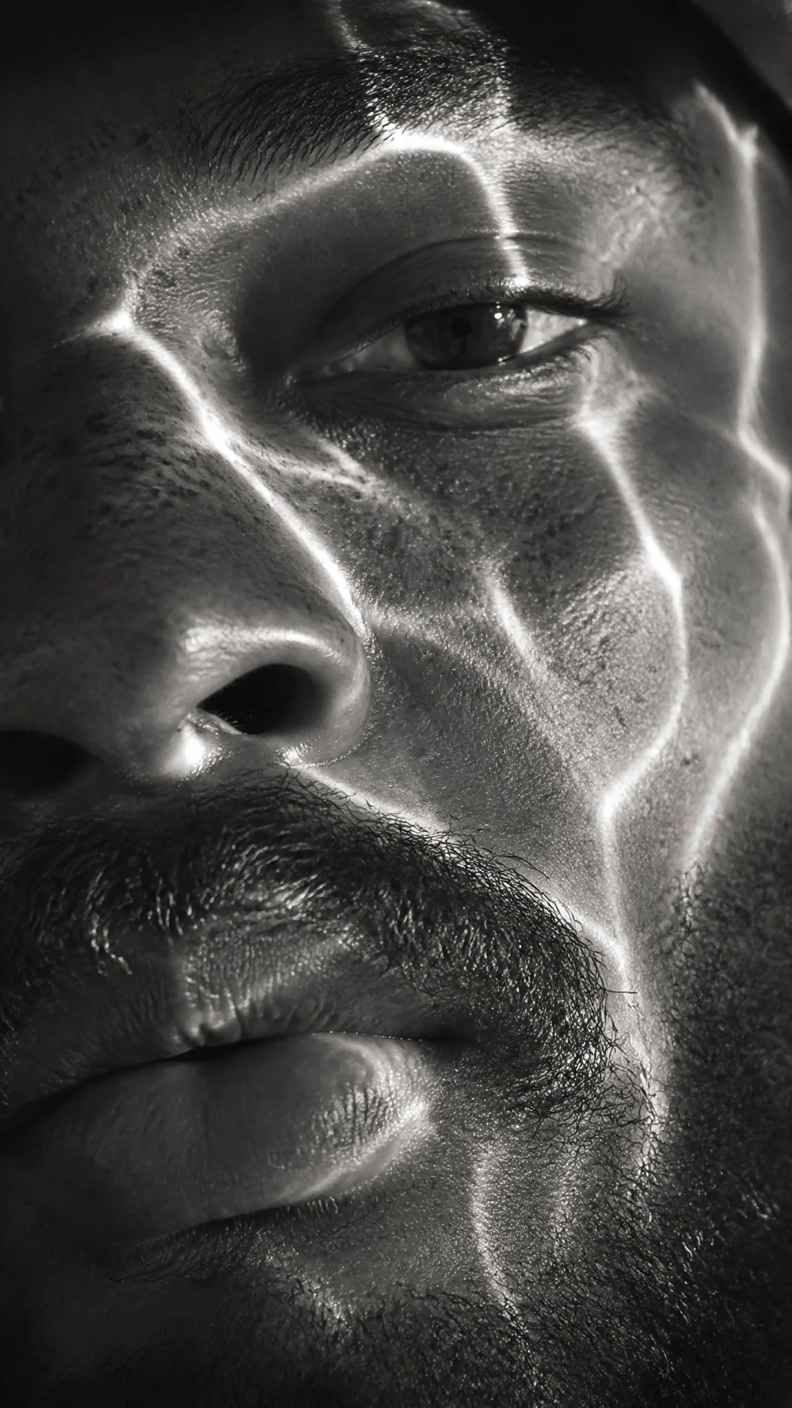 Luminous Waves: Monochrome Portrait