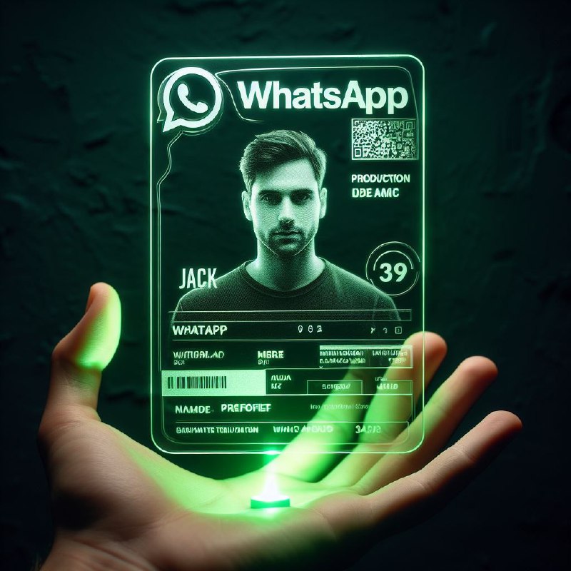 Hand Holding Transparent Whatsapp Hologram Card
