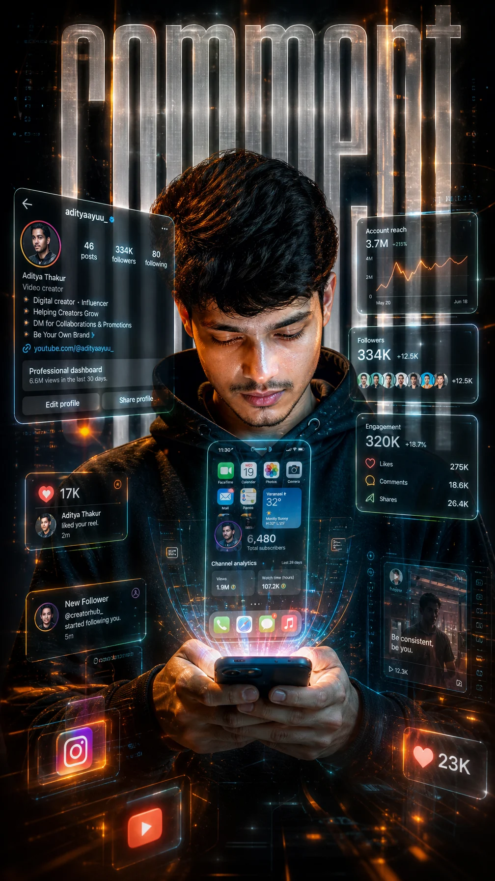 Sci-Fi Hologram Social Poster