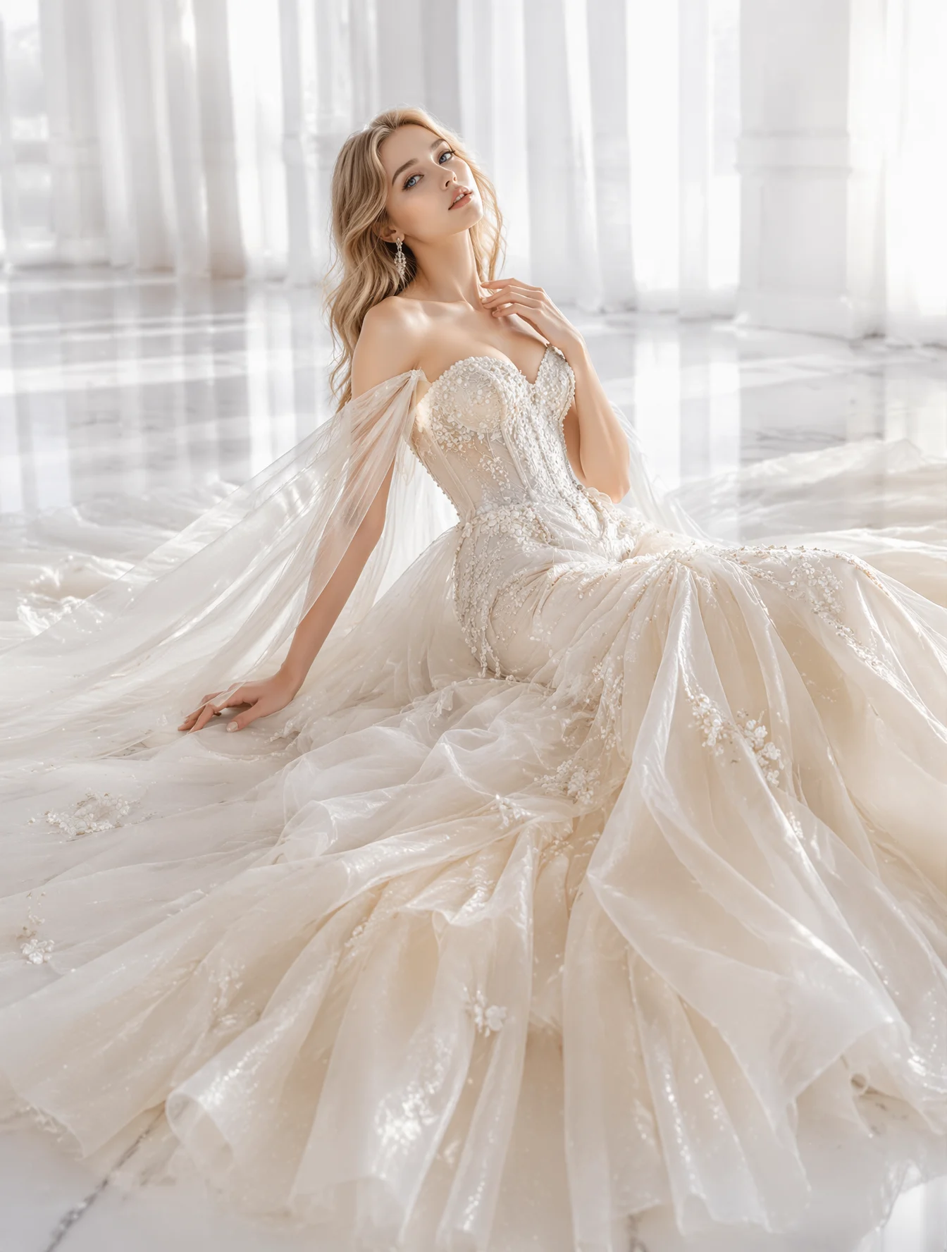 Dreamy Pearl Couture Gown