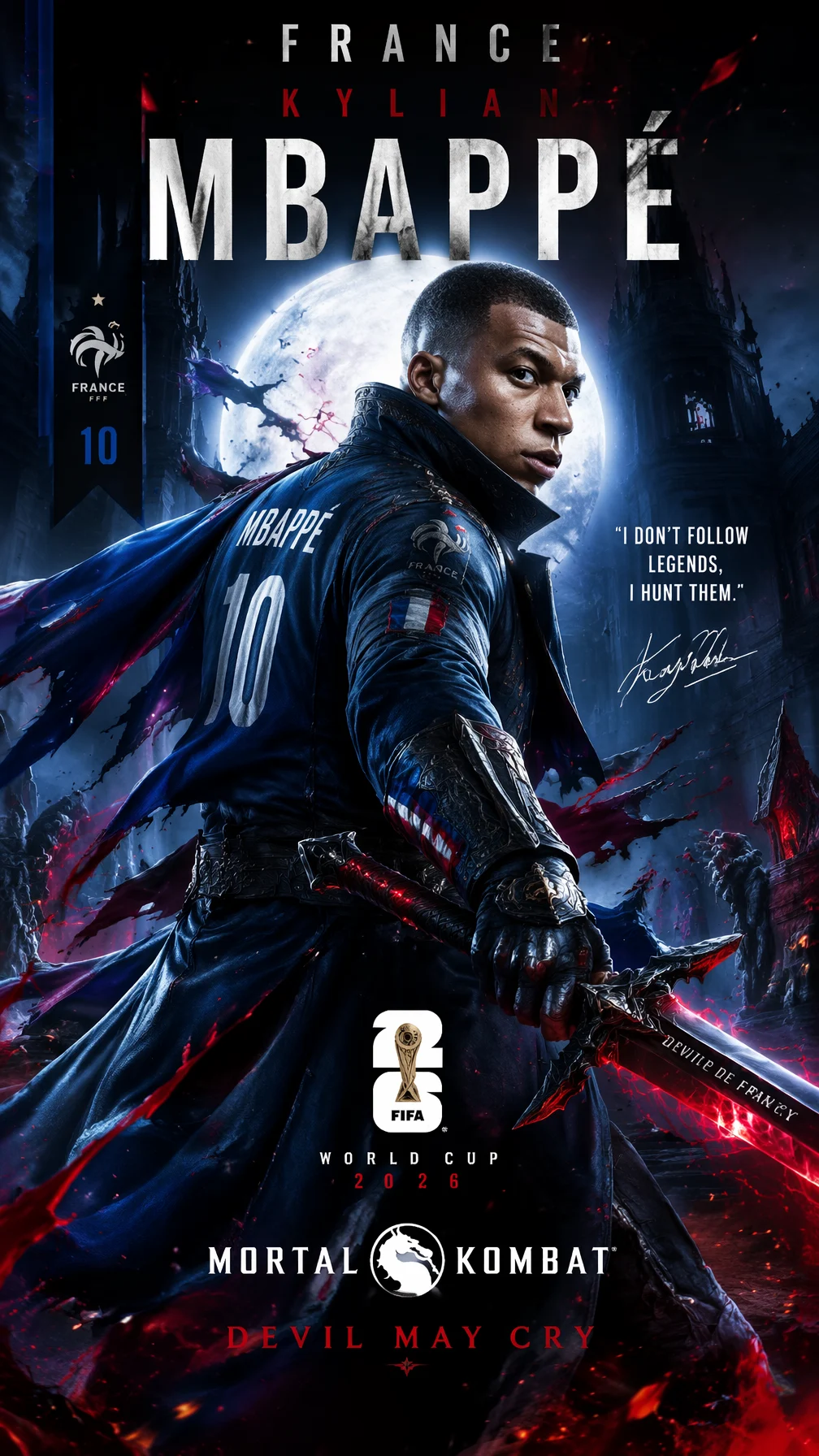 Mbappé Demon Slayer Poster
