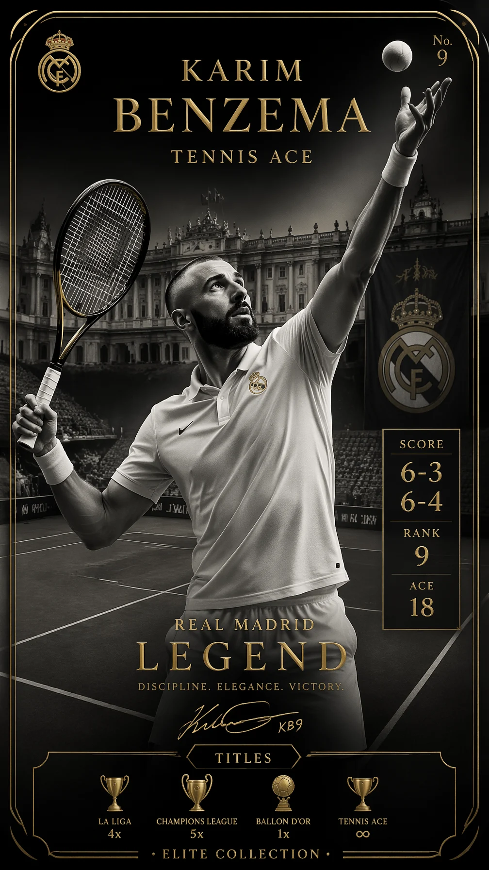 Benzema Elite Tennis Collectible Card