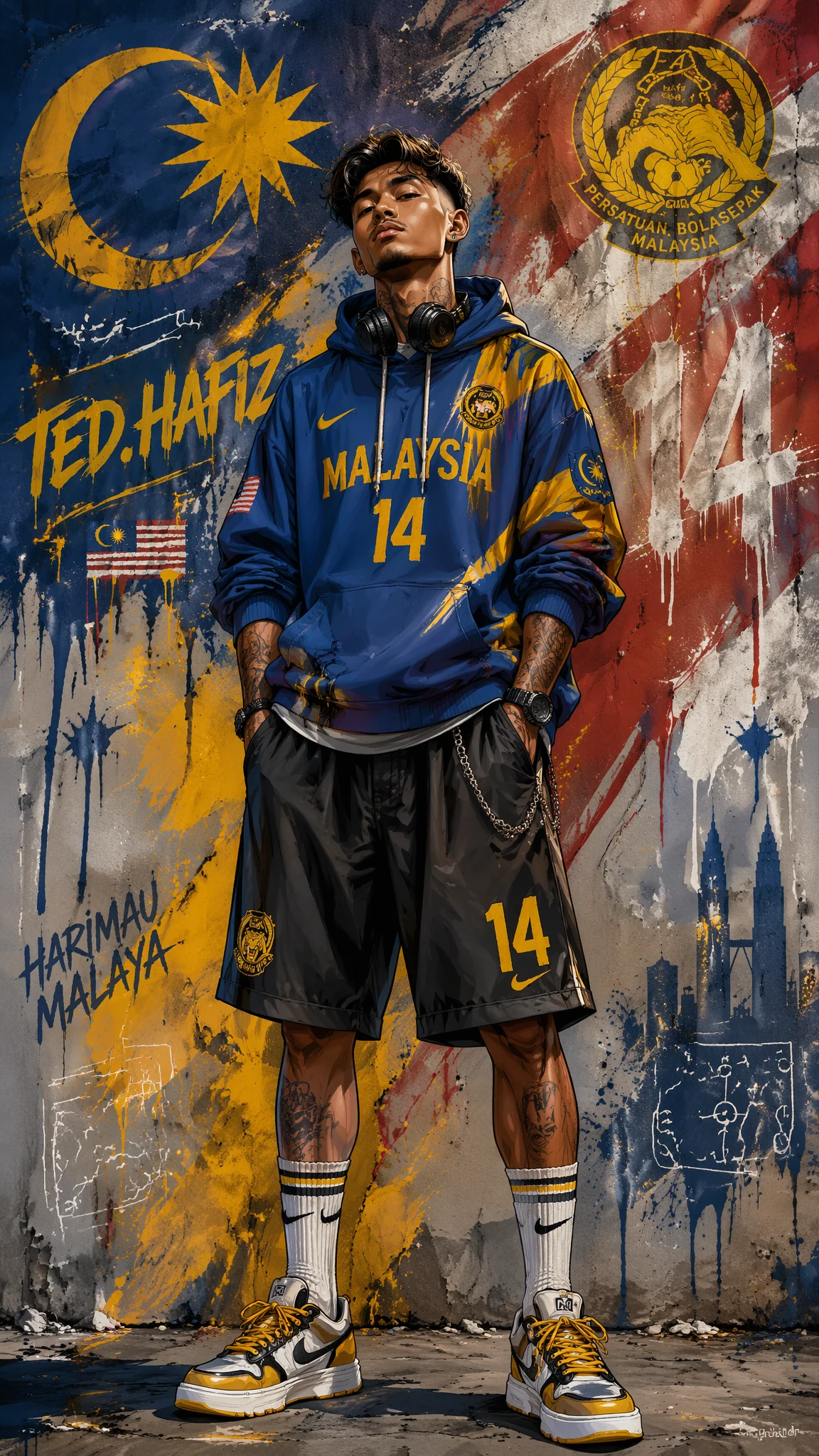 Malaysian Football Street Art Poster