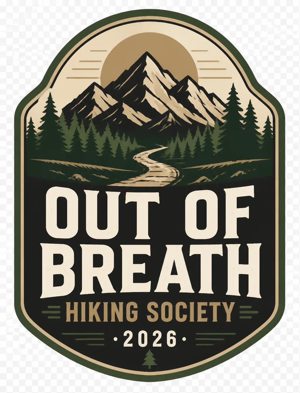 Vintage Hiking Badge Tee Design