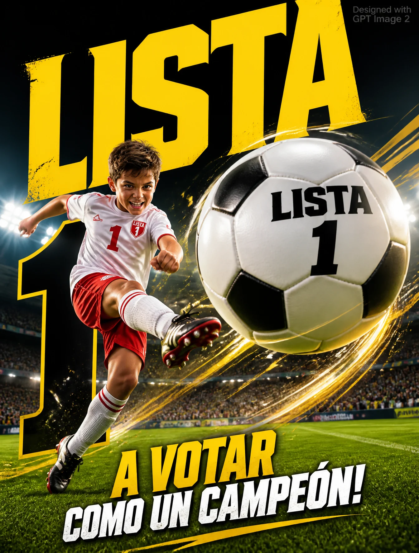 Energetic Kids Football Ad Poster