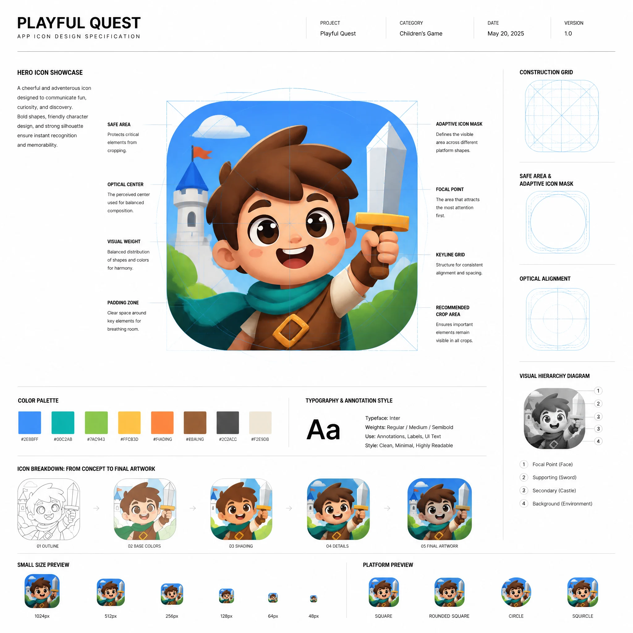 Premium Kids Game Icon Spec Sheet