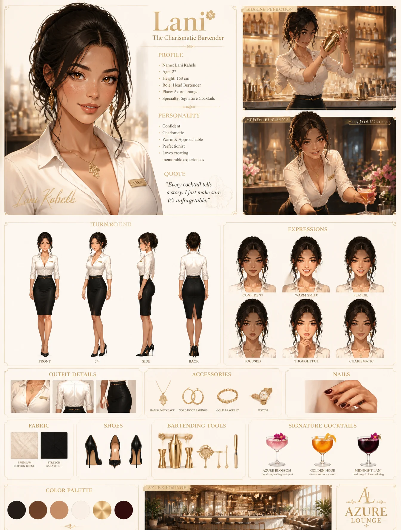 Lani Kahele Bartender Character Sheet
