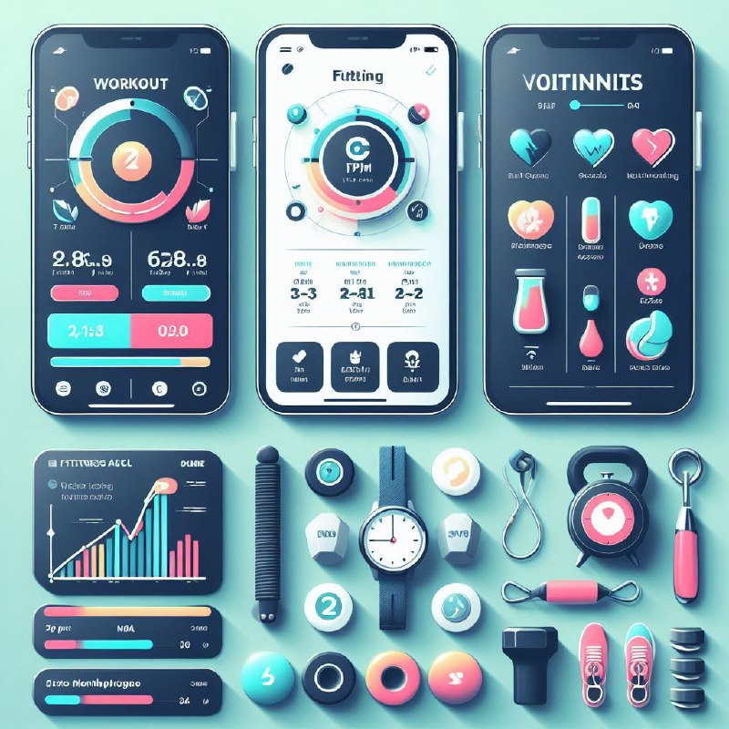 Fitness App Interface With Workout Tracking Design