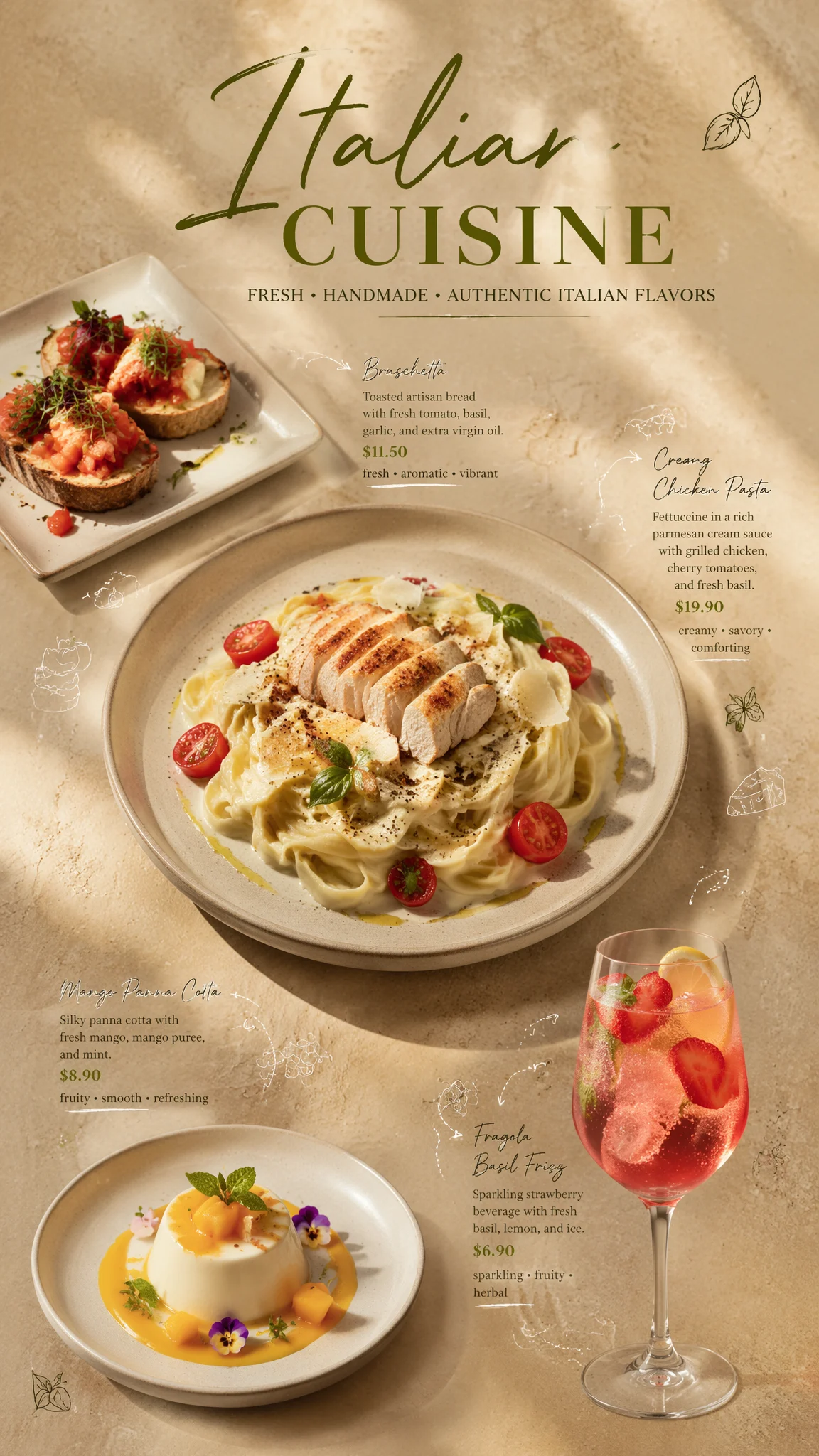 Luxury Italian Cuisine Editorial Poster