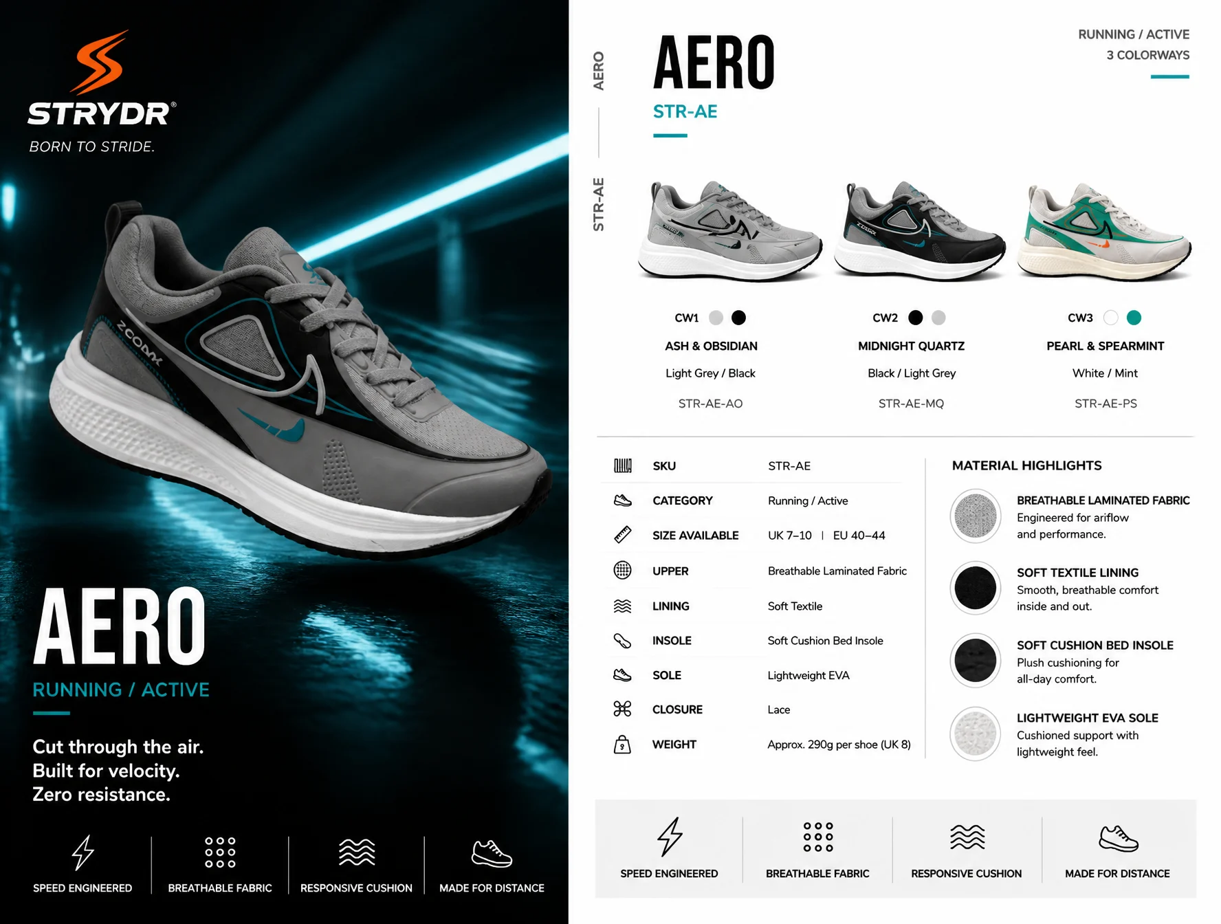 Sneaker Product Sheet Design