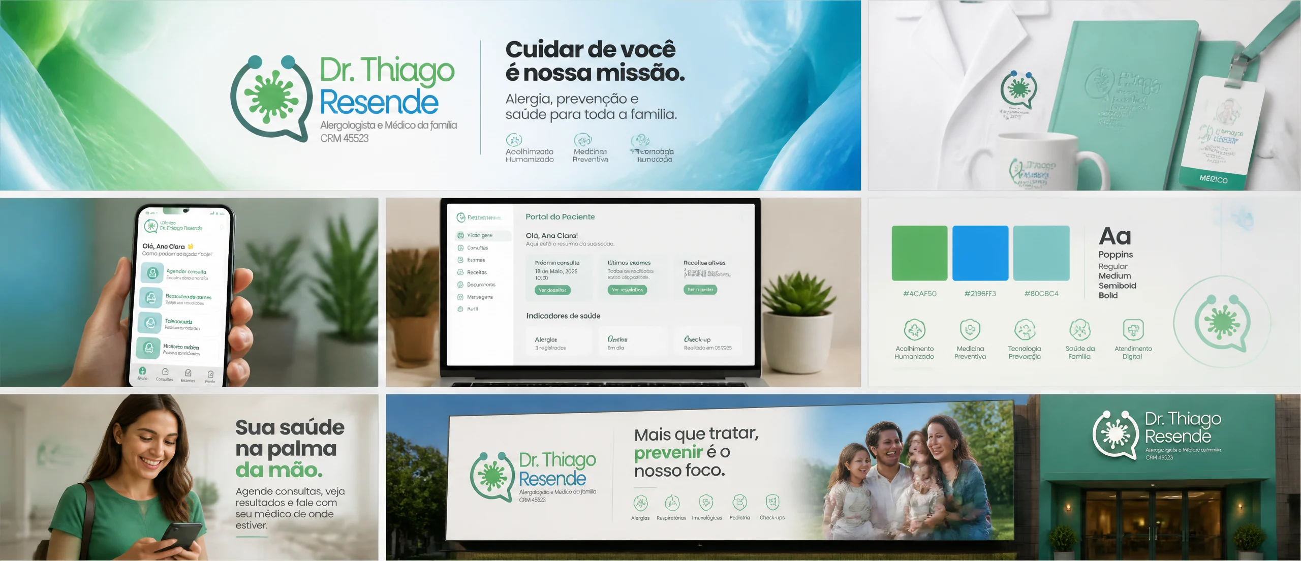Modern Medical Clinic Brand Identity Board