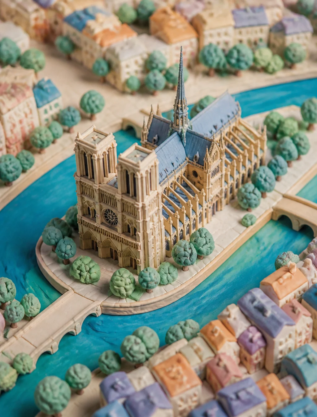 Plasticine Notre-Dome Cathedral Wonder