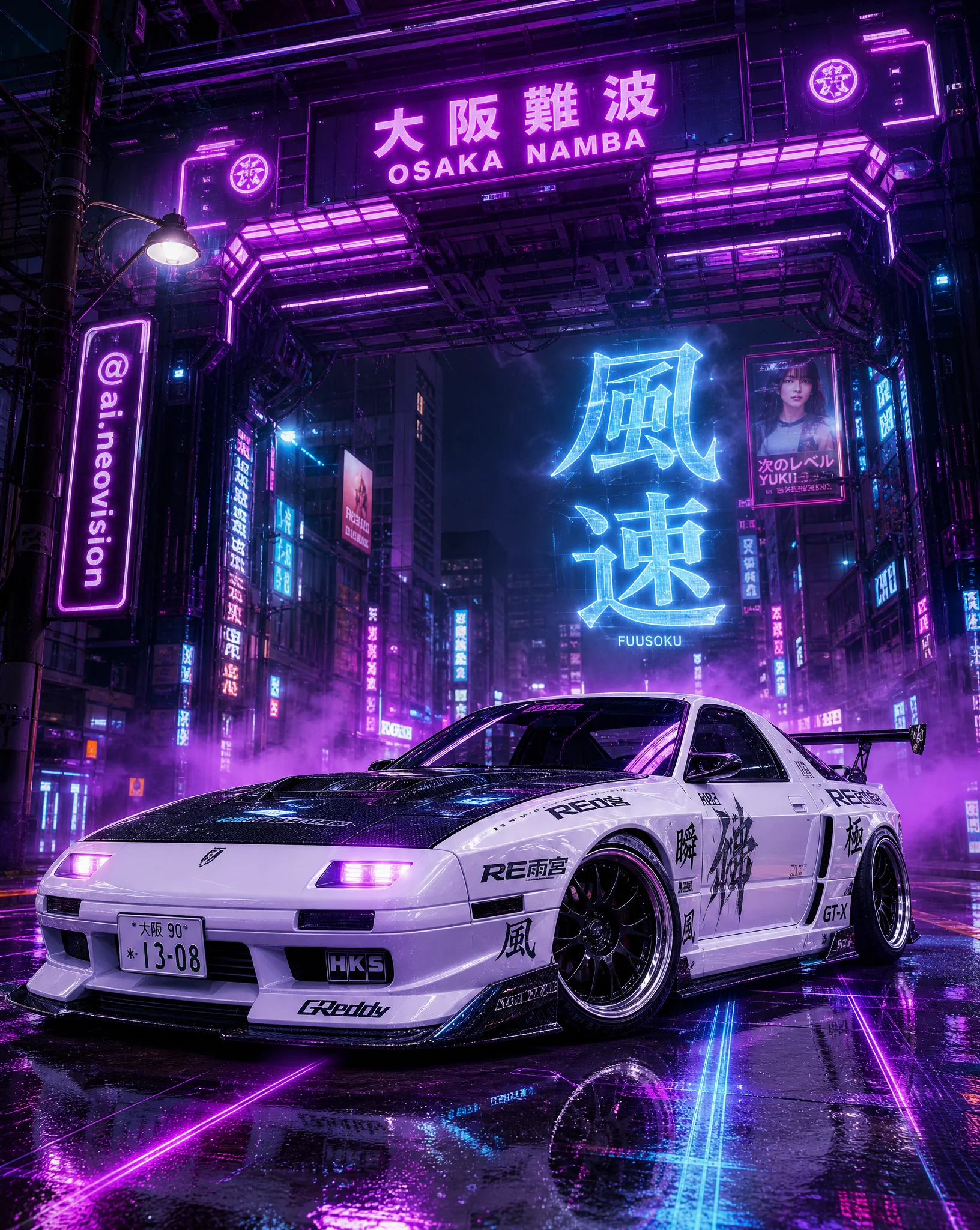 Cyberpunk Mazda RX-7 FC Night