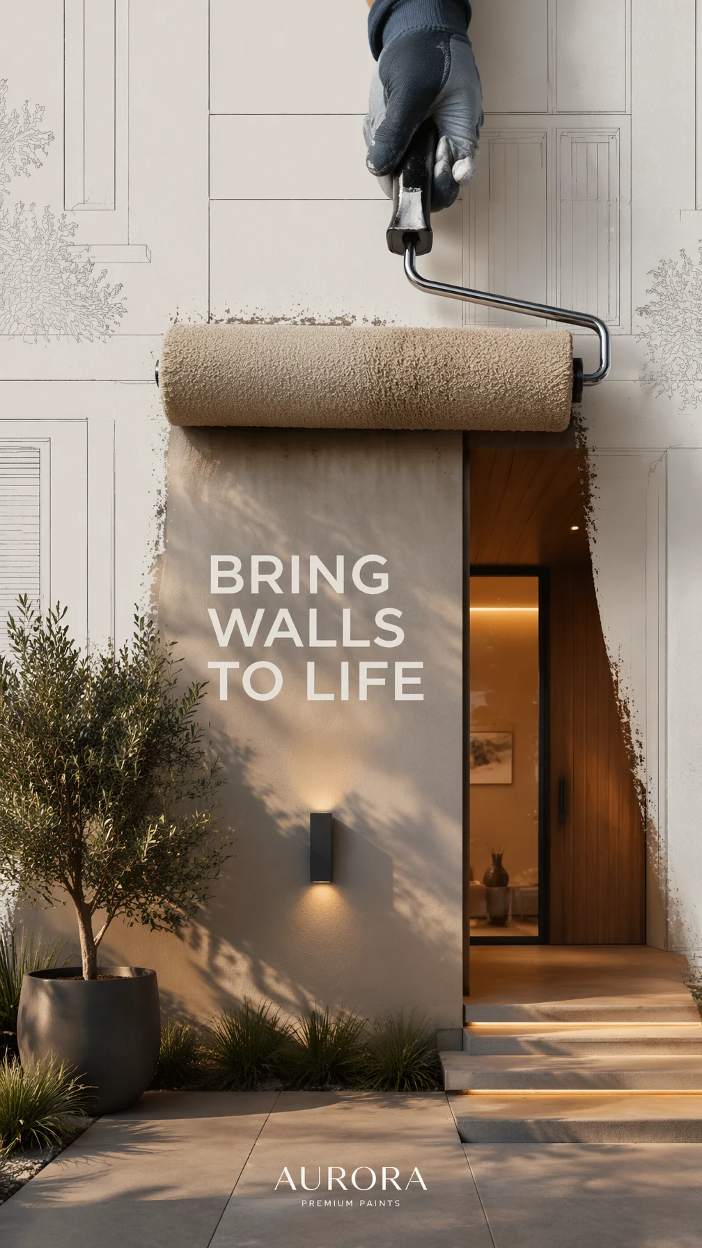 Paint Roller Brings Walls Alive