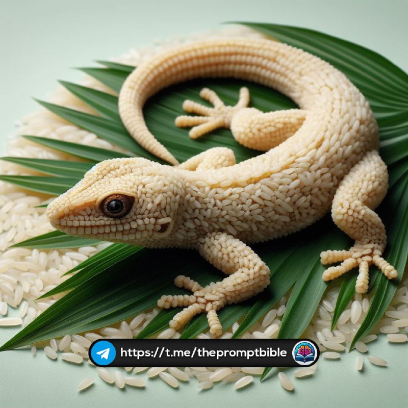 Hyperrealistic Lizard Made Entirely From Rice