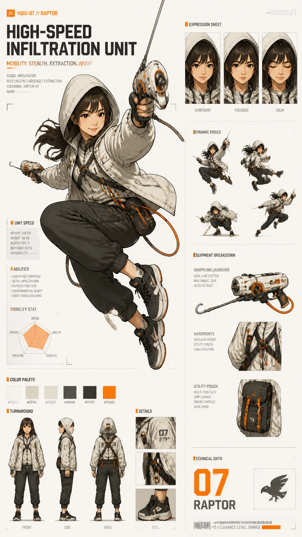 Tech-Wear Character Concept Sheet