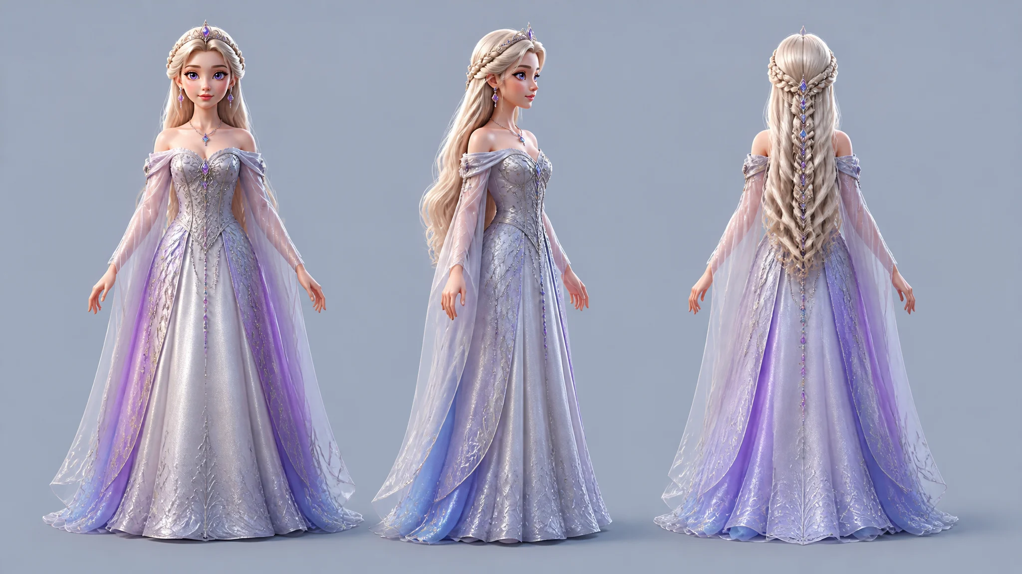 Ethereal Spanish Princess 3D Cartoon