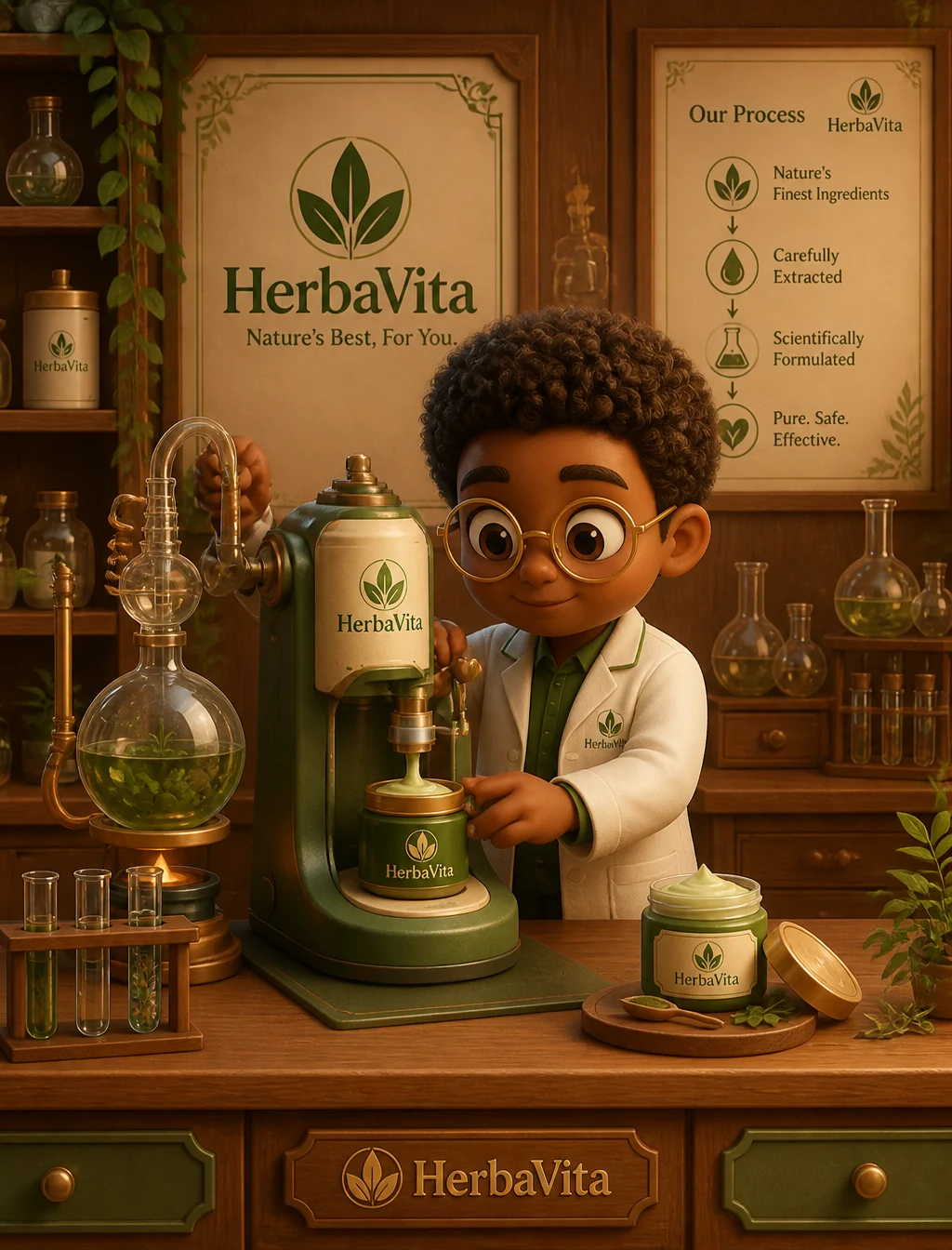 Cute 3D Lab Brand Animation