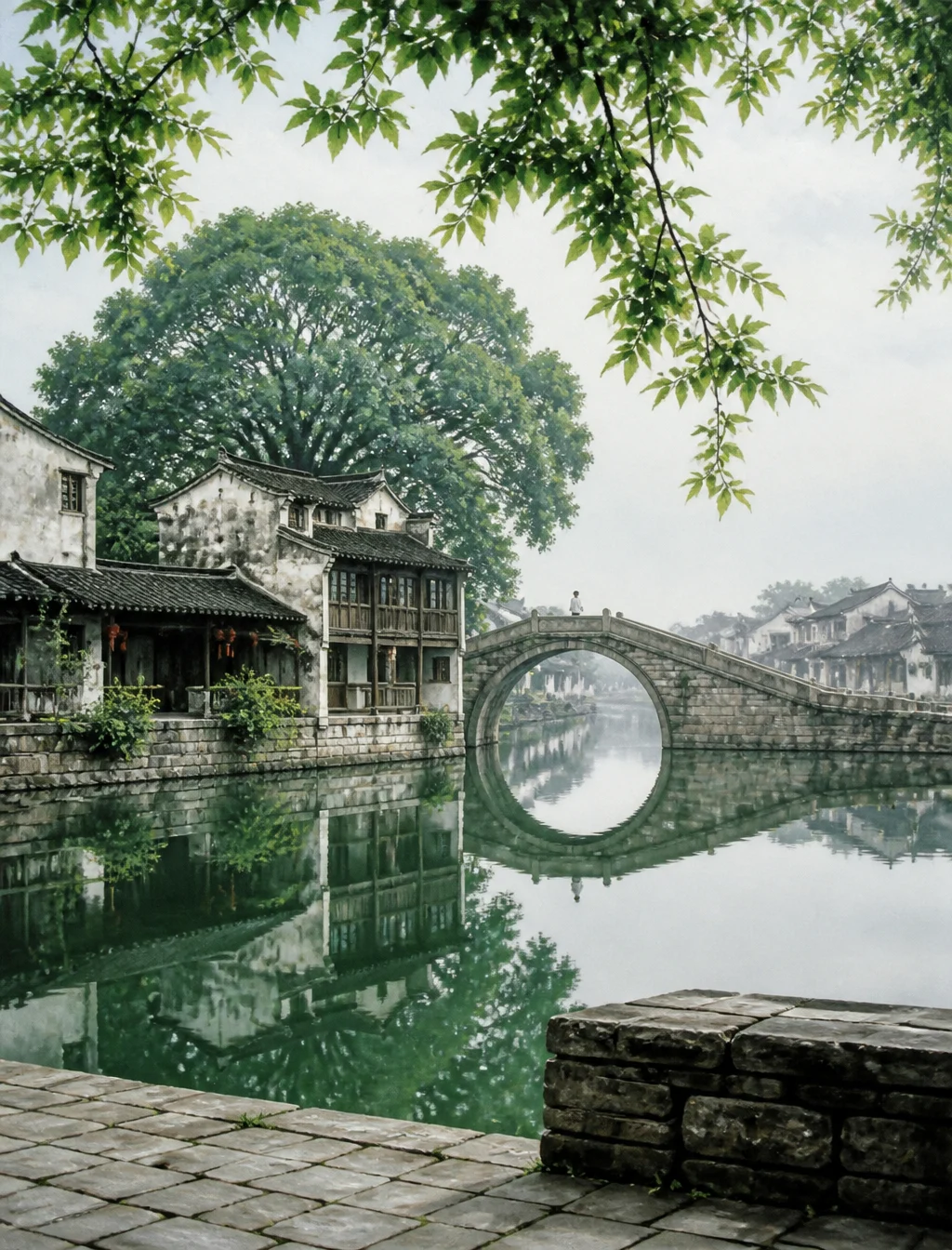 Jiangnan Bridge Oil Painting