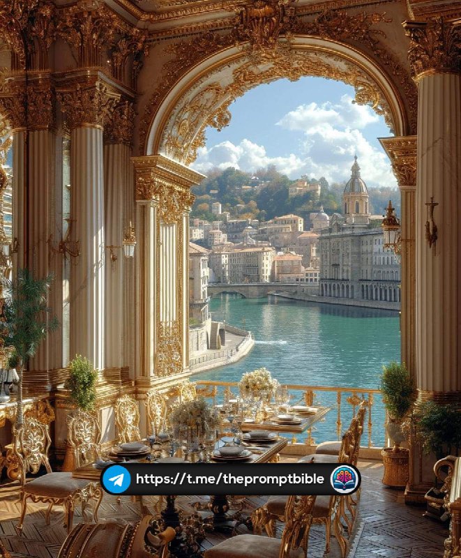 Baroque Dining Room With River View Renaissance Style