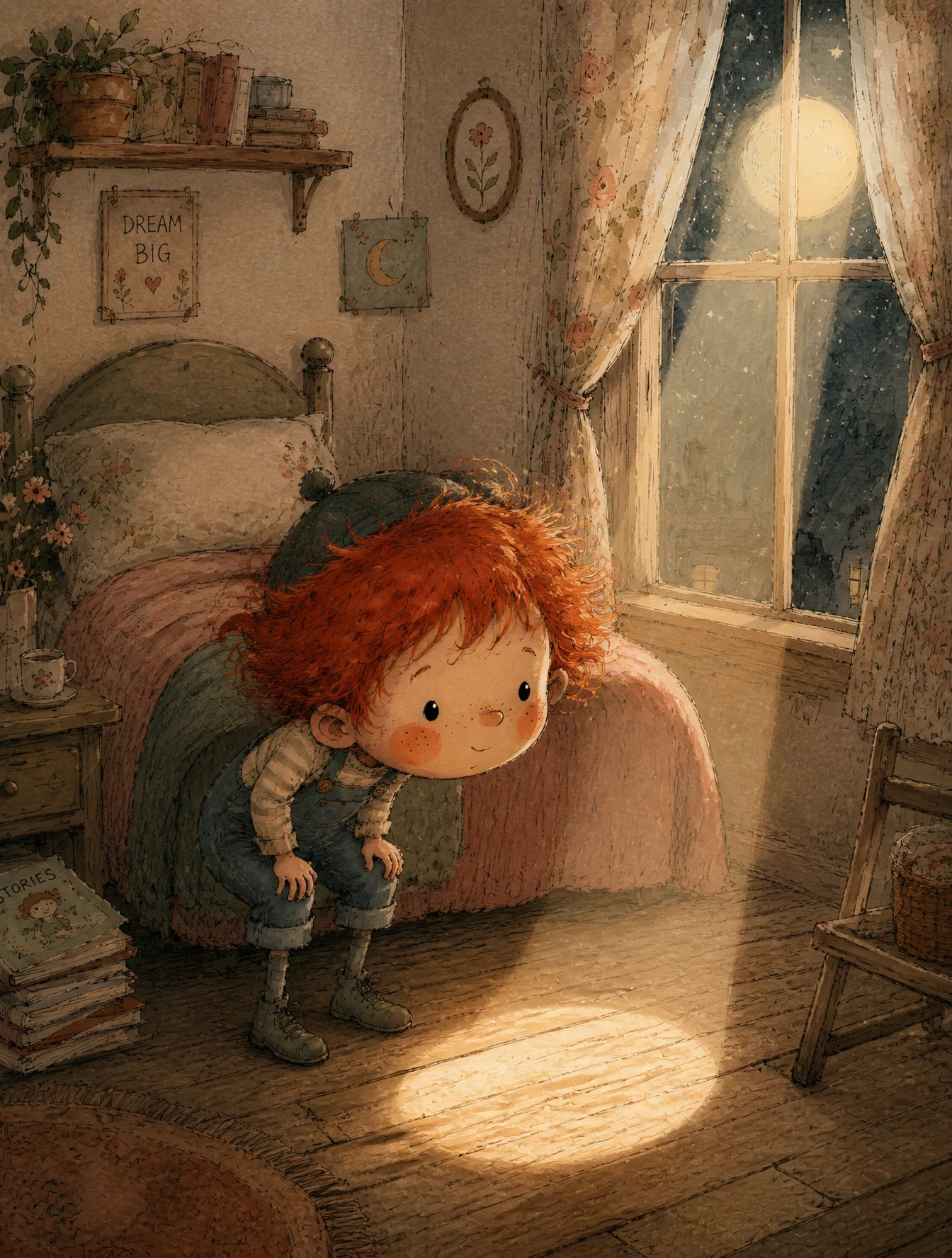 Red Haired Boy Moonlight Magic