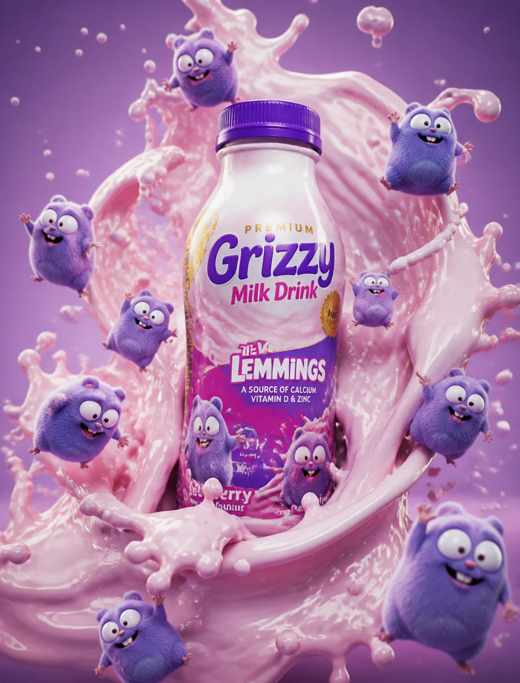 Grizzy Milk Lemmings Splash Ad