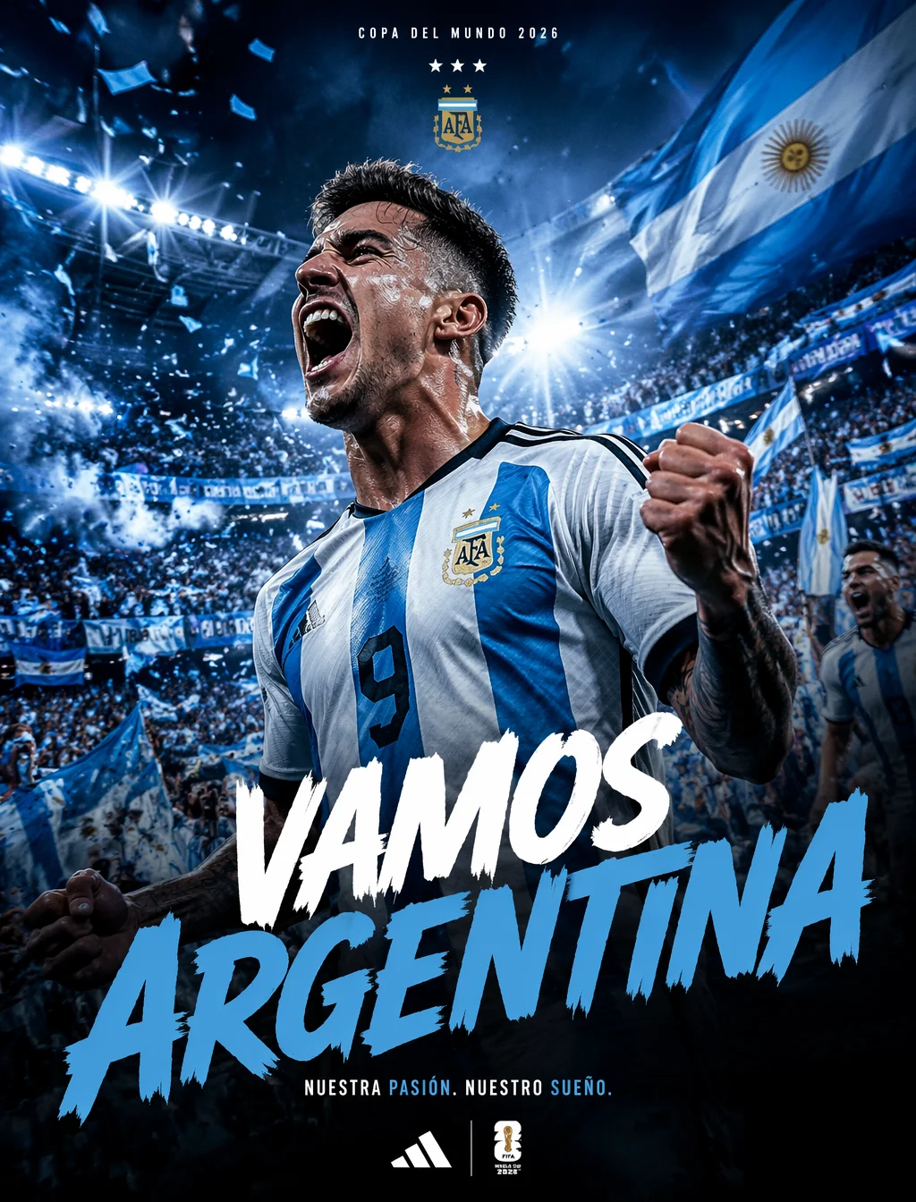 Argentina World Cup Cinematic Fan Poster