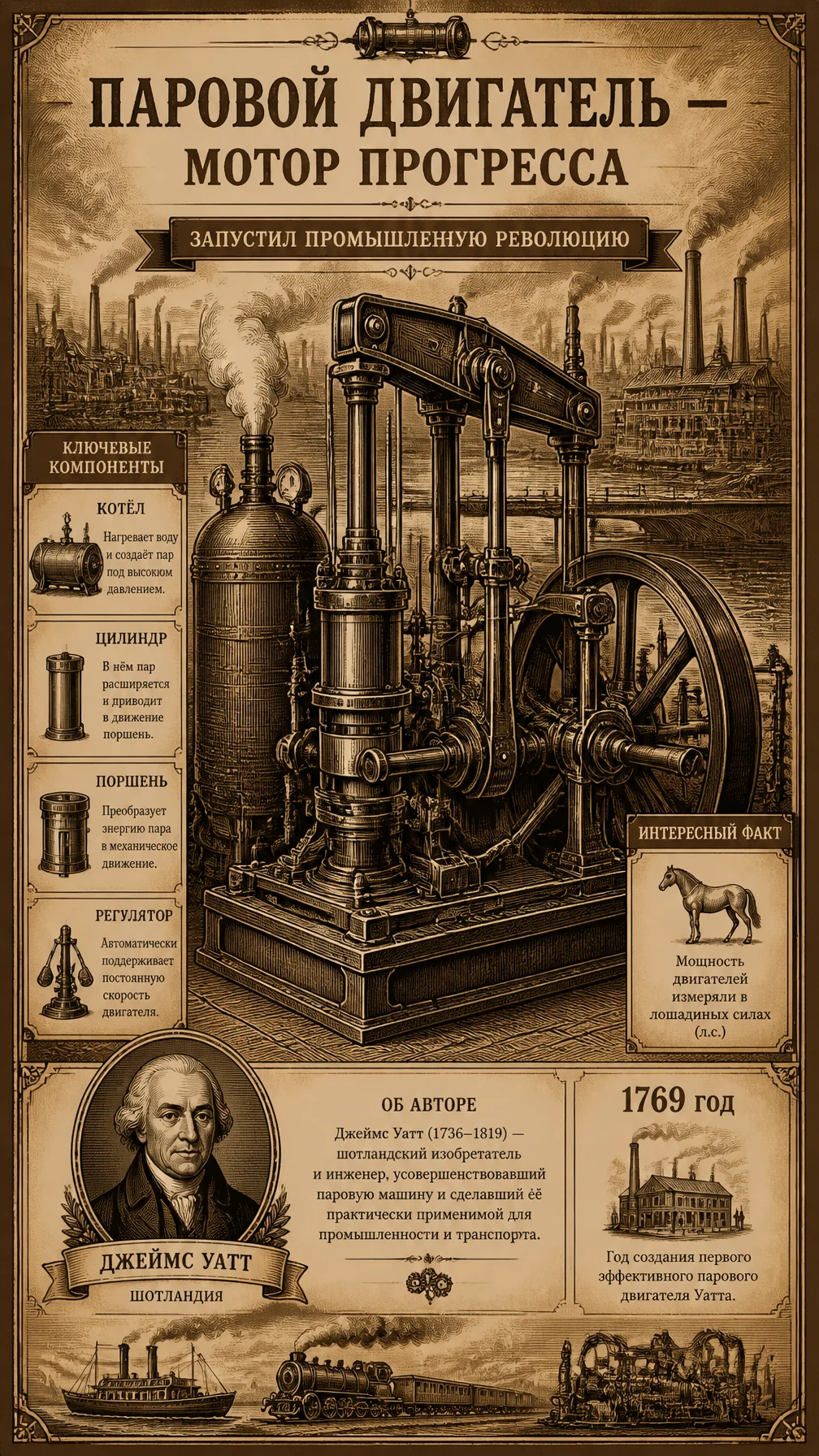 Watt Steam Engine Industrial Revolution