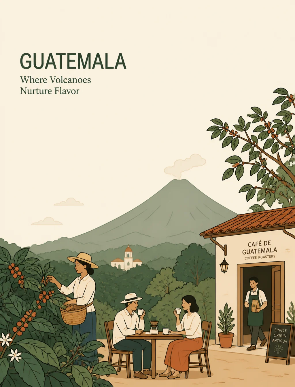 Minimalist Coffee Origin Poster Design