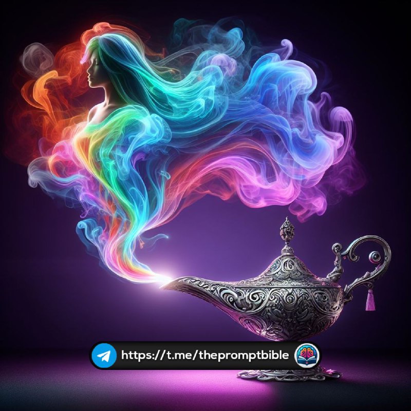 Silver Magic Lamp With Smoke Woman Silhouette