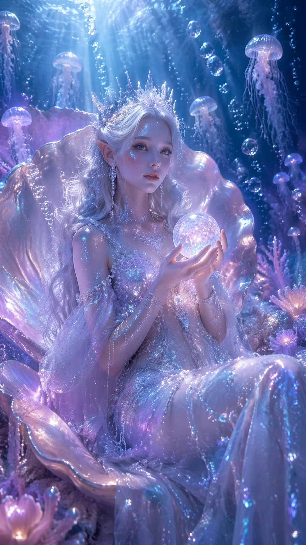 Dreamy Underwater Ocean Elf Portrait