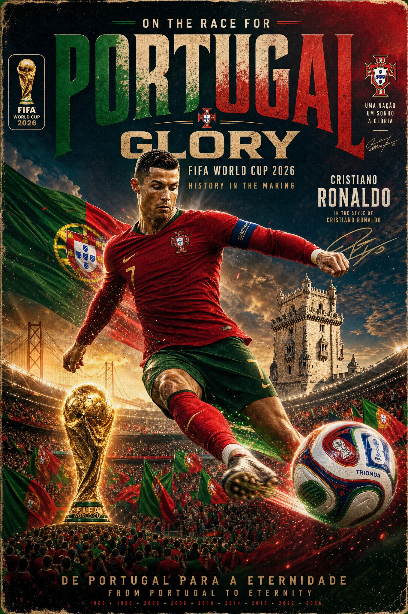 Portugal World Cup Glory Poster