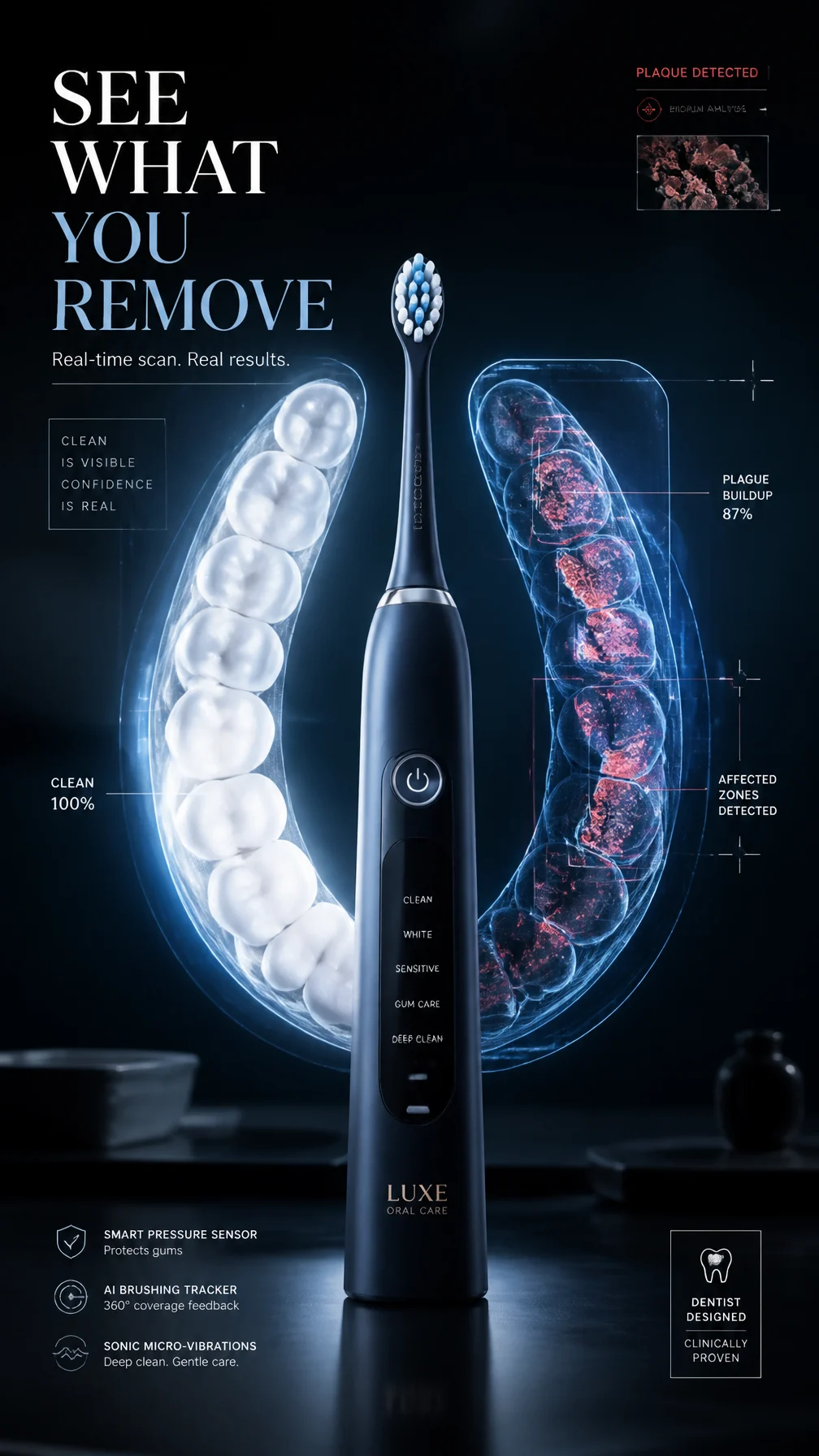 Premium Electric Toothbrush Ad Poster