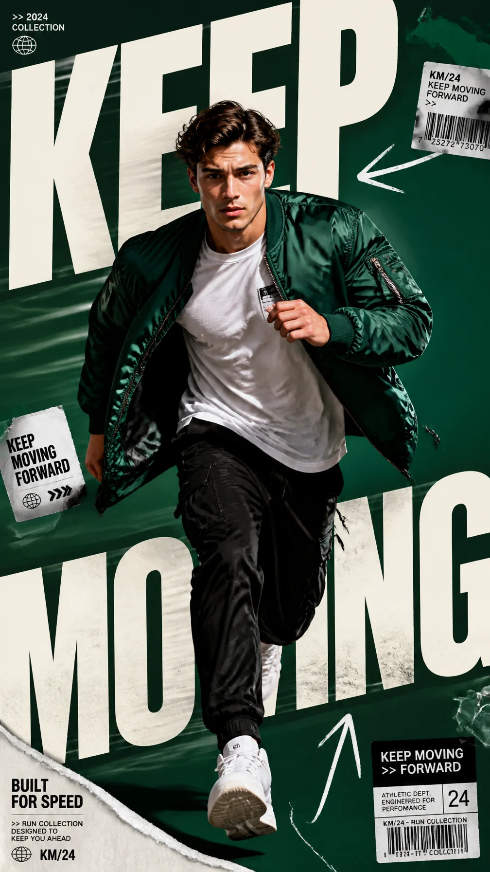 Emerald Green Fashion Campaign Poster