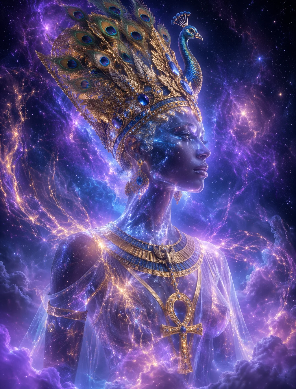 Cosmic Nefertiti Digital Sculpture