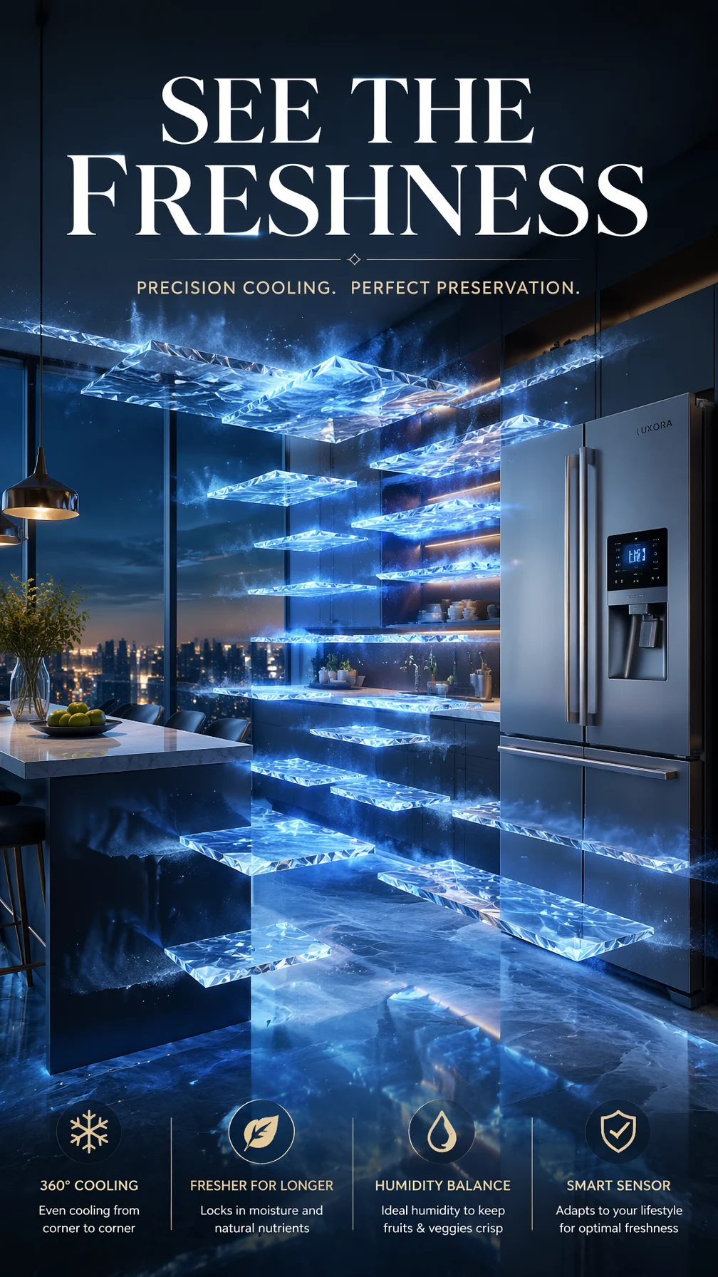 Refrigerator Blue Crystal Magic