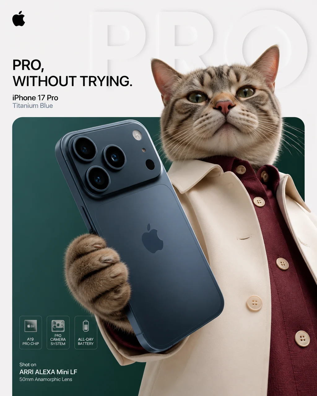 Cat iPhone Pro Hero Poster