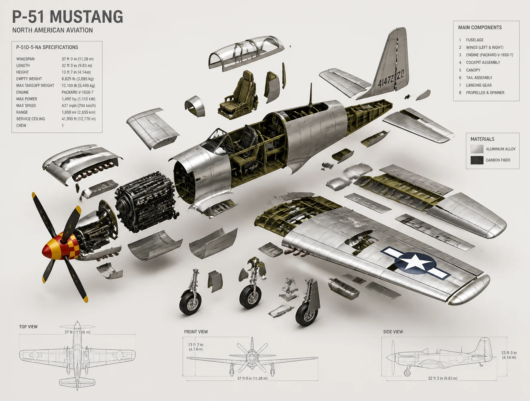 P-51 Mustang 3D Exploded View