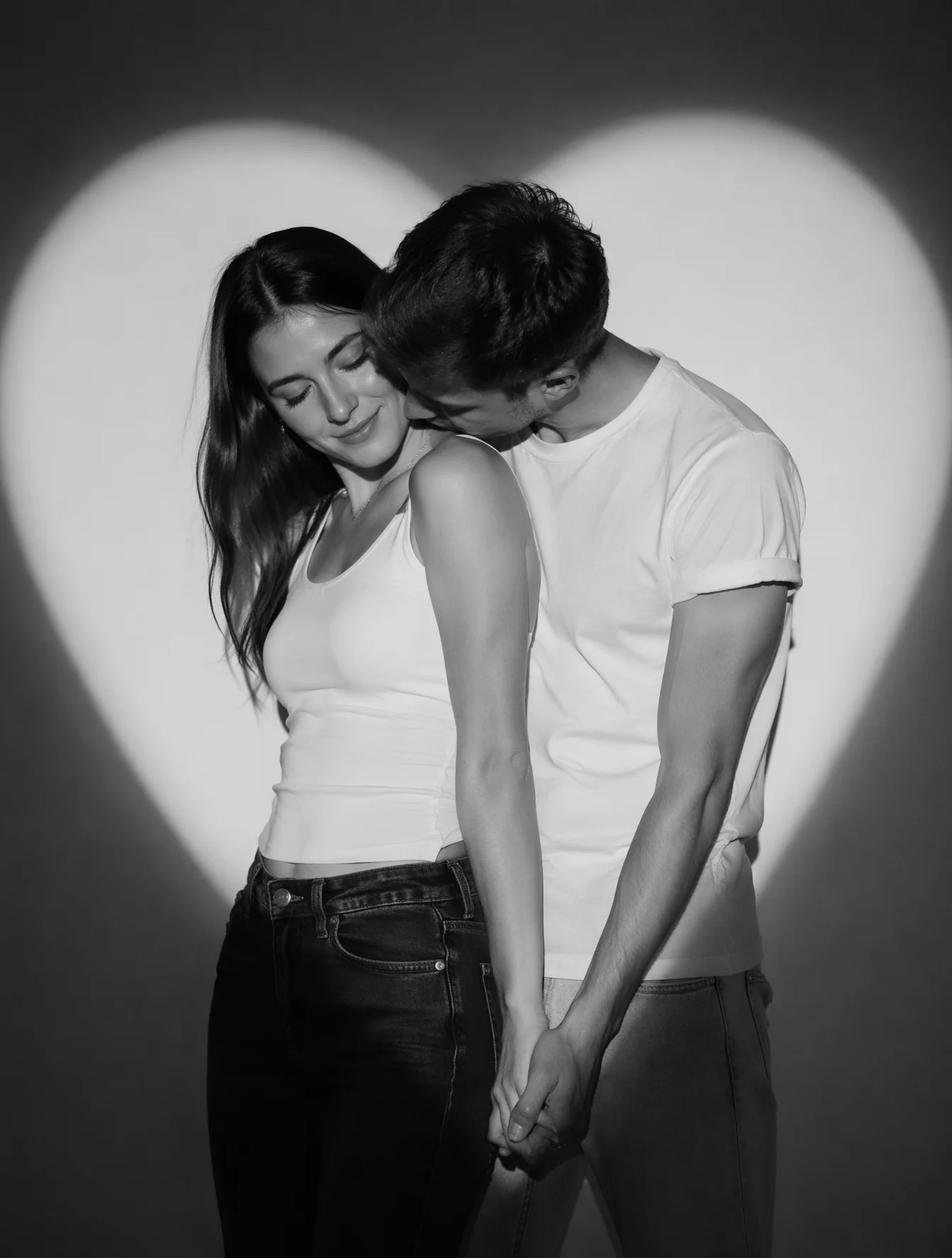 Romantic Heart-Light Couple Portrait
