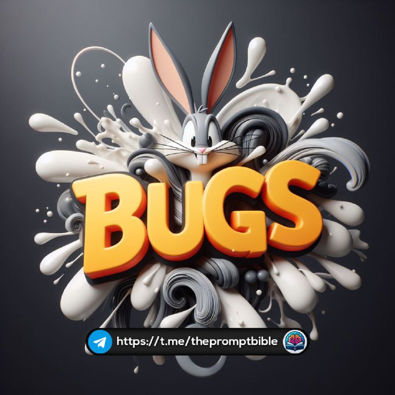 Bugs Bunny Peeking From Bold 3D Bugs Lettering