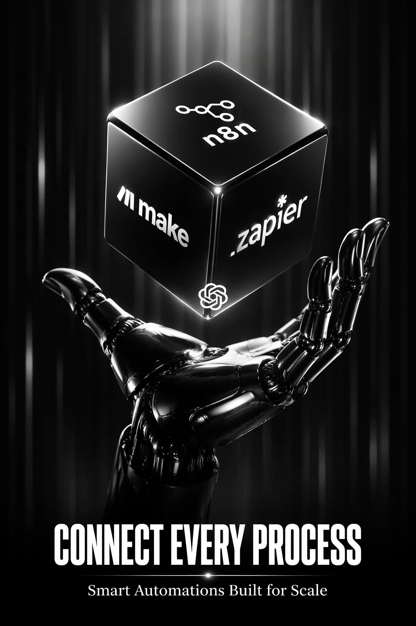 Robotic Hand Holds Automation Cube