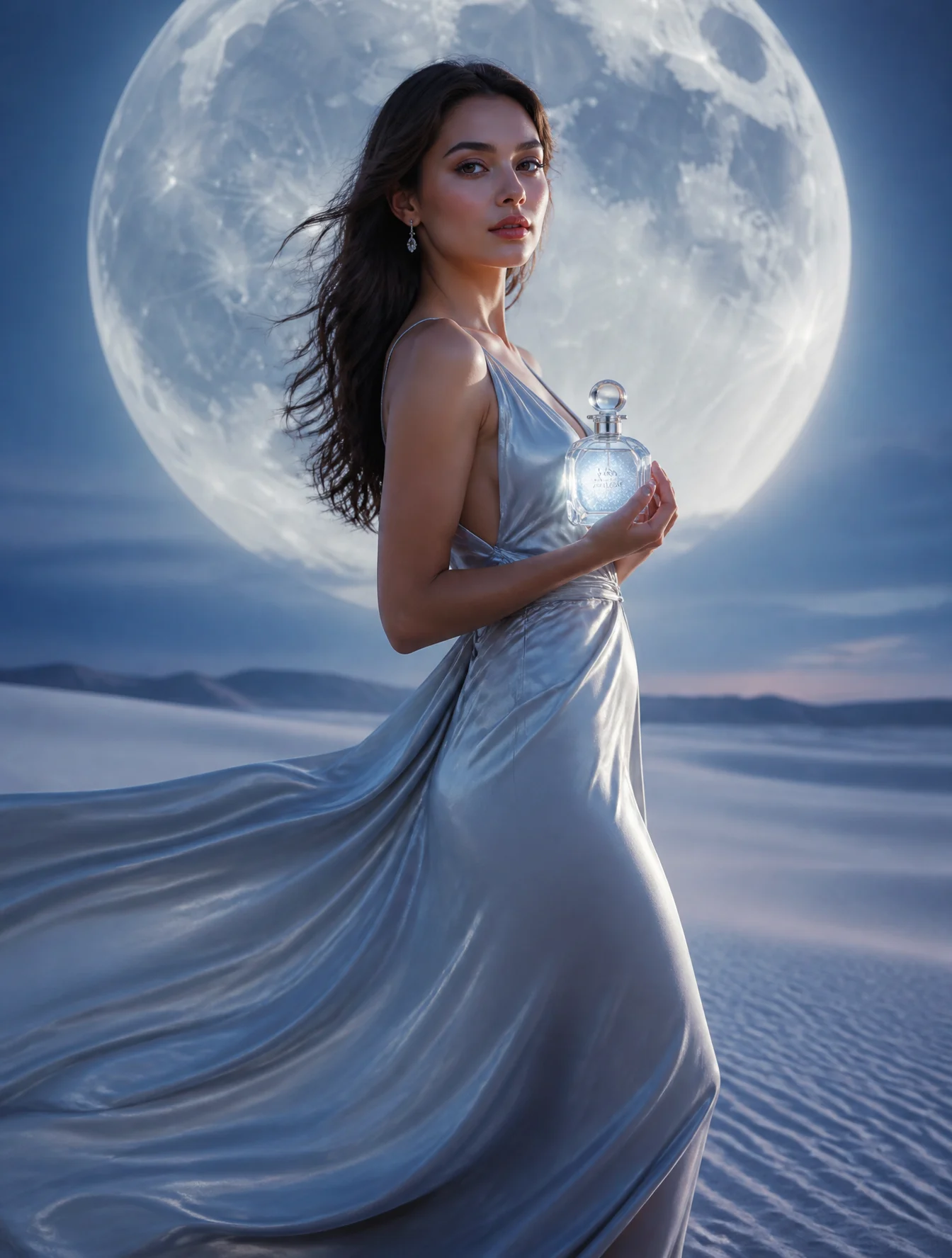 Moonlit Luxury Perfume Fashion Ad