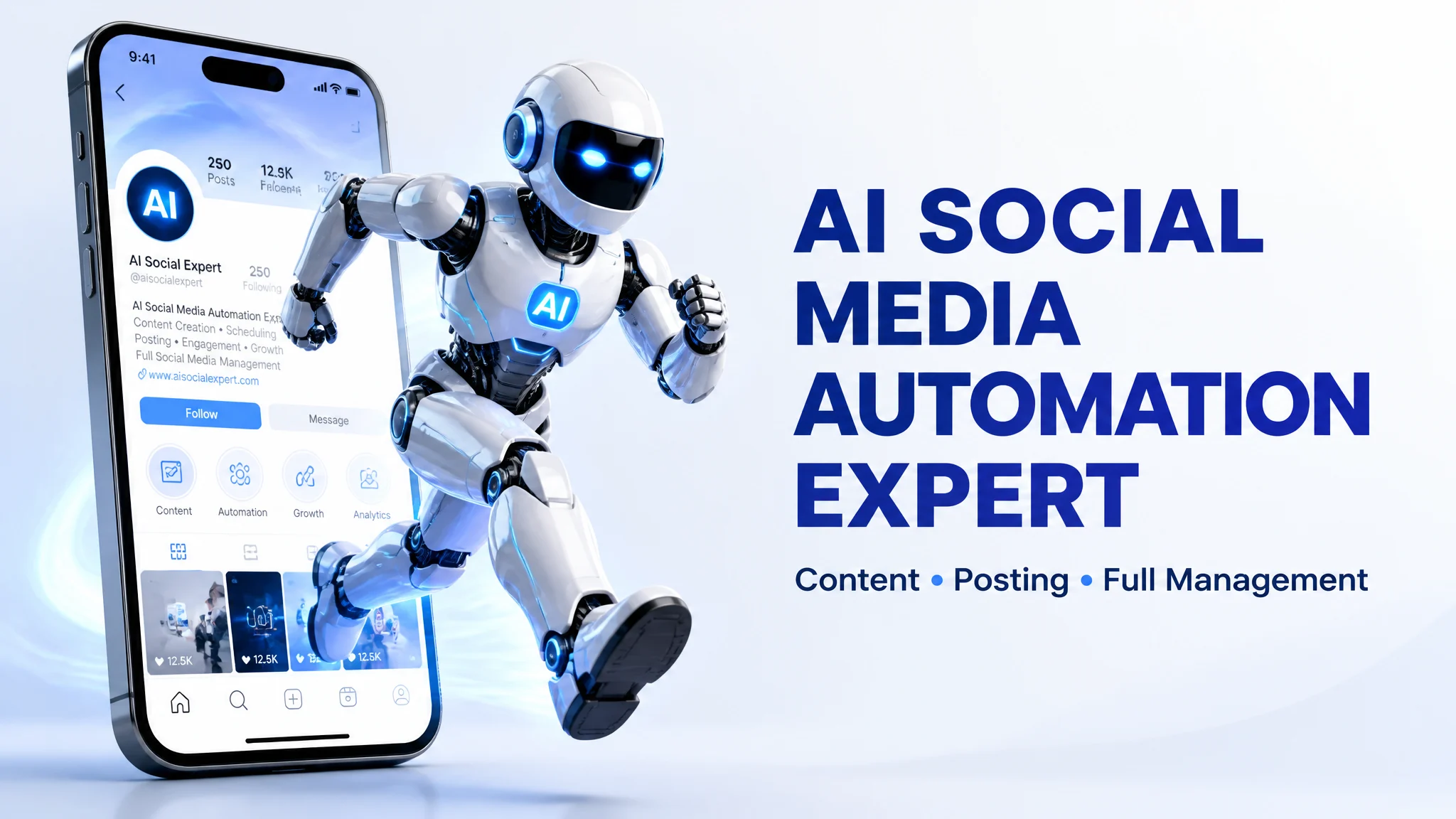 Futuristic AI Marketing Banner Design