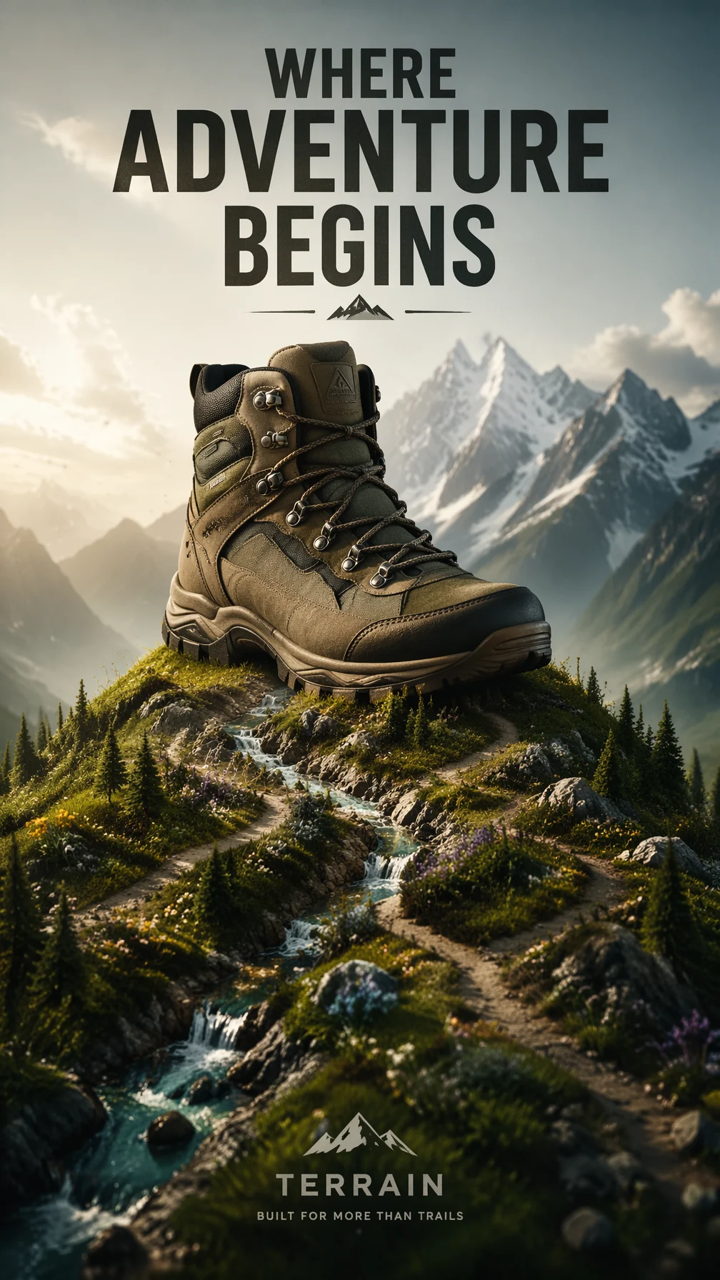 Premium Hiking Boot Adventure Poster